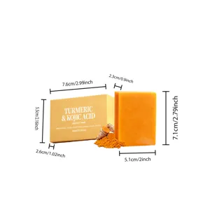 Turmeric and kojic acid brightening soap bar with natural ingredients for glowing skin 100g