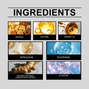 Koerperpflege Patch Inhaltsstoffdetails mit Bienenwachs Glyzerin und Ingwer Extrakt.