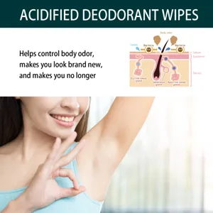 Acidified Deodorant Tücher für Achselreinigung und Körpergeruchskontrolle tragbar.