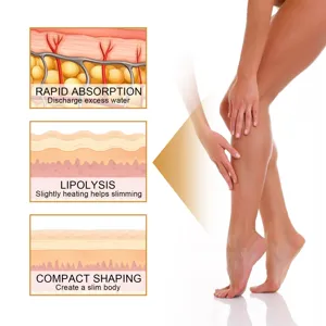 Dettaglio dell'olio snellente corpo che mostra rapido assorbimento e modellamento gambe.