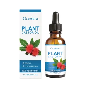 OceAura Pflanze Rizinusöl 60ml Sanft Kaltgepresst Feuchtigkeitsspendend Körperpflege Massage Öl