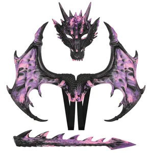 Kinderen Halloween draak kostuum set met vleugels masker en staart voor feest cosplay verkleed