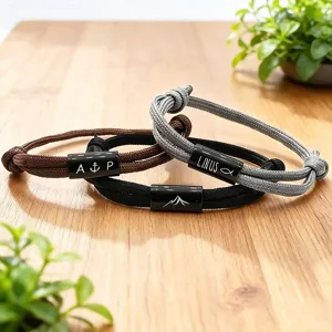 Handgemachtes Geflochtenes Paracord Edelstahl Armband Für Herren Damen Natürlicher Outdoor Geometrischer Stil Schmuck Geschenke