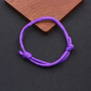 Purple paracord adjustable handmade woven bracelet nautical nylon rope for daily wear unisex