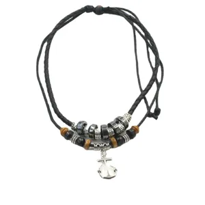 Herren Vintage Anker Anhänger Halskette mehrlagig geflochtene Seil Mode Schmuck Hauptbild