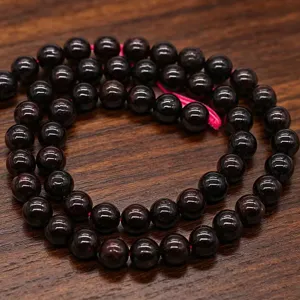 Natural garnet loose beads wine red crystal round beads for DIY bracelet jewelry making.