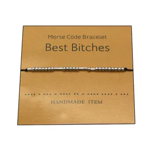 Morse code bracelet handmade beaded woven couple friendship jewelry gift for best friends