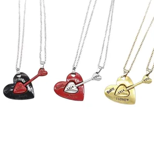 Ensemble de colliers couple cœur aimanté assorti pendentif amour 1314 bijoux cadeau