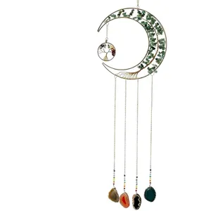 Natur Achat Kristall Lebensbaum Traumfaenger Windspiel Anhaenger Heimdeko Geschenk