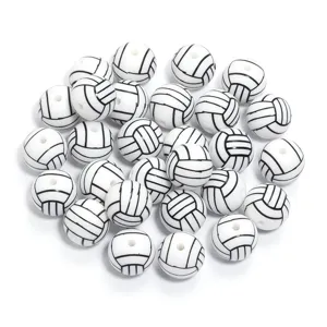 DIY volleyball beads white round acrylic spacer beads for handmade bracelets jewelry making