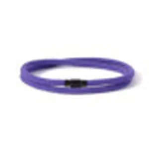 Purple magnetic braided rope bracelet detail view, stylish couple jewelry accessory