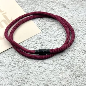 Handmade Braided Rope Couples Bracelet With Magnetic Clasp Geometric Lines Pattern Lucky Charm Thread Jewelry Gift For Valentines Day