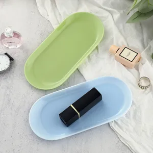 Vassoio Portaoggetti in Plastica Colore Macaron Stile Nordico Organizer per Cosmetici da Scrivania Vassoio Espositore per Gioielli da Ingresso