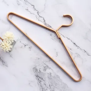 Nordic Minimalist Aluminum Alloy Clothes Hanger Golden Large Flat Wire Household Wardrobe Hanging Drying Hanger