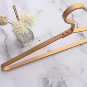 Nordic gold aluminum alloy clothes hanger flat wire design for home closet wardrobe drying