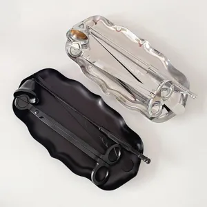 Scented candle tool set four-piece metal snuffer trimmer tray set for home decoration