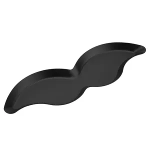 Mustache shaped stainless steel jewelry tray black metal cosmetic storage decorative plate main view
