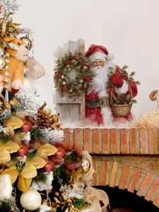Weihnachtsmann Wandtattoo Detail, PVC selbstklebende Weihnachtsdeko fuer Schlafzimmer und Wohnzimmer.