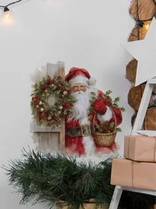 Weihnachten Weihnachtsmann Wandaufkleber Aquarell Weihnachtsdeko PVC abziehbar Detail