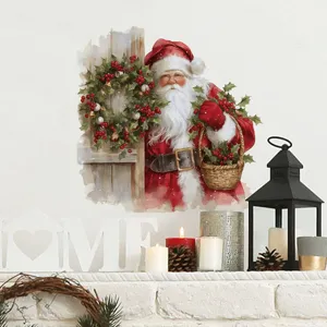 Weihnachtsmann Wandaufkleber fur Weihnachten, festliche Heimdeko fur Wohnzimmer und Schlafzimmer.