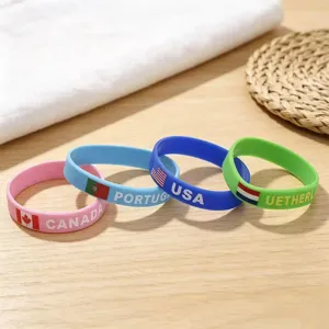 2026 World Cup Sports Silicone Bracelet National Flag Support Wristband Sport Fan Gift For Men Women Unisex Accessory