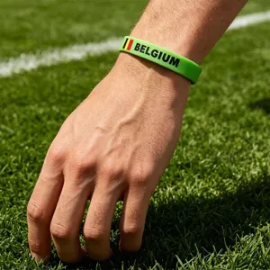 Green silicone wristband Belgium flag sports fan bracelet for World Cup event souvenir gift