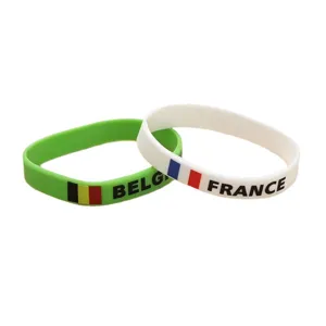 2026 World Cup silicone wristbands, national flag sports rubber bracelets, green and white.
