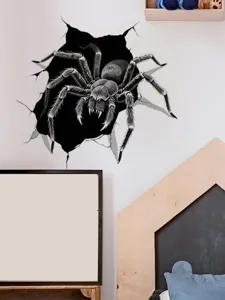 3D spider wall sticker waterproof PVC scary bug decal for bathroom toilet room decor
