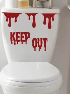 Halloween autocollant de toilette sanglant keep out adhésif amovible décoration de bain