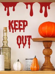 Halloween KEEP OUT sticker mural sanglant autocollant amovible effrayant decor