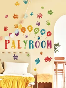 Kleurrijke cartoon handafdruk muursticker voor kinderkamer slaapkamer PVC decoratie