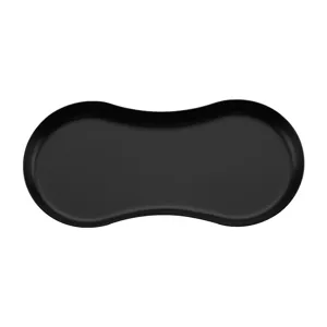 Black stainless steel glasses shaped jewelry tray modern cosmetic storage plate desktop organizer