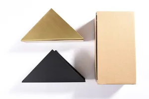 Modern triangle stainless steel napkin holder metal tissue stand for dining table decor