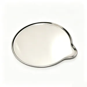 Minimalist stainless steel coaster, modern creative drop shape metal tray for home tea and table.