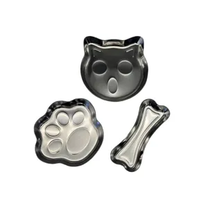 Creative cat head and paw shape metal storage tray desktop jewelry and earphone organizer