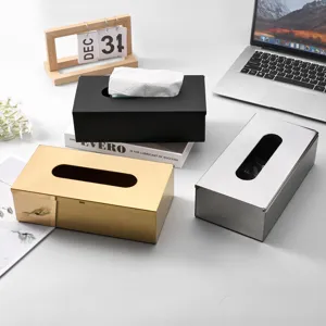 Porta Fazzoletti Moderno in Acciaio Inossidabile Senza Foratura Quadrato Creativo Supporto per Soggiorno Cucina Bagno