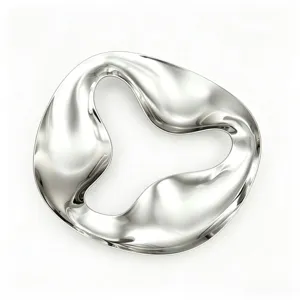 Nordic style fluid curve metal tray, modern irregular decorative plate for jewelry and aromatherapy.