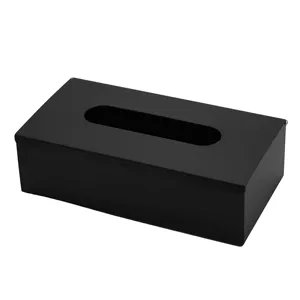 Scatola di fazzoletti in acciaio inossidabile nero opaco supporto quadrato per carta da bagno