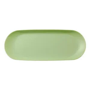 Vassoio ovale verde minimalista nordico per organizzare cosmetici e gioielli da scrivania.