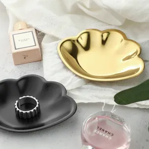 Stainless Steel Shell Jewelry Dish Modern Minimalist Decorative Trays Small Makeup Cosmetics Storage Tray Gold Silver