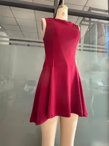 Women slim solid color sleeveless dress casual chic elegant summer party club wear basic apparel