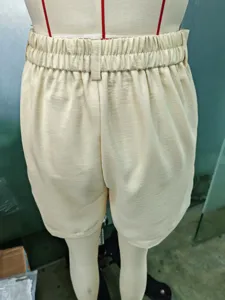 Shorts de loisirs taille haute pour femme style urbain d'ete taille elastique vetement quotidien