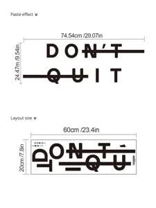 Motiverende Don't Quit muursticker voor slaapkamer en woonkamer zelfklevende decoratie.