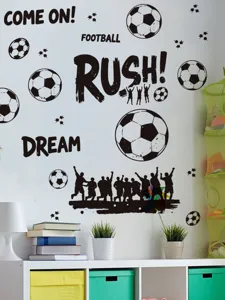 Fussball Wandaufkleber selbstklebende PVC Wandtattoos fuer Jungen Schlafzimmer Detail