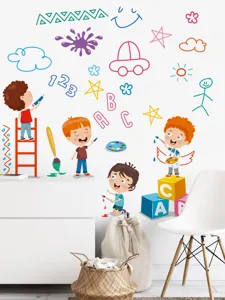 Kids learning wall stickers for children's room kindergarten nursery decor PVC material.