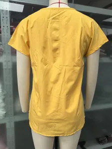 Solid color short sleeve women t-shirt basic summer casual top solid yellow daily wear