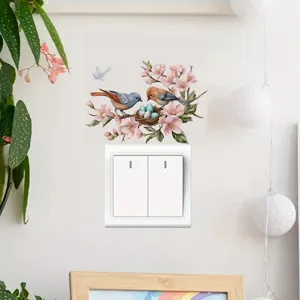 Decorative bird nest switch sticker PVC self-adhesive wall art for bedroom living room home