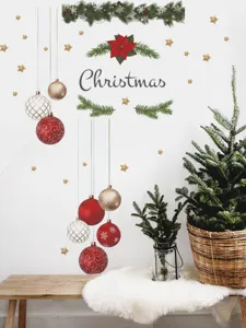 Christmas wall stickers details, PVC self-adhesive holiday decorative wall decals for home decor.
