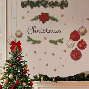 Christmas wall stickers PVC self adhesive holiday home decor living room wall art decals.