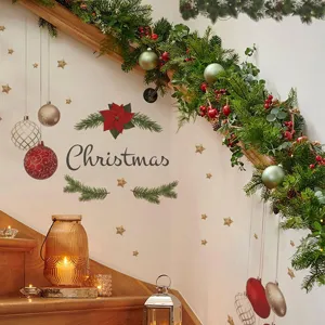 Christmas wall sticker PVC self-adhesive removable holiday living room home decor